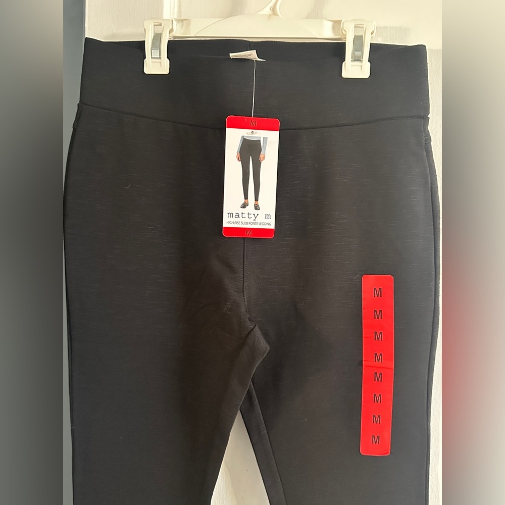 Matty M Ponte Black Leggings Pants Medium